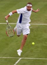 Mardy Fish hits a backhand volley approach shot.jpg