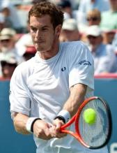 Andy Murray hits a two handed backhand with his Head racket.JPG