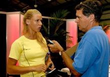 Elena Dementieva answers a question.JPG