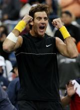 Del Potro celebrates his quarterfinal win at the 2009 US Open.JPG