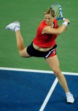 Kim Clijsters powerful forehand follow through at the US Open.JPG