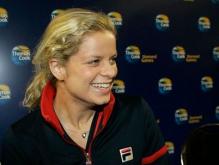 Kim Clijsters smiles during a media conference in Belgium.JPG