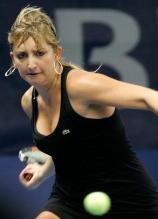 Timea Bacsinszky ready to hit a forehand with her western grip.JPG