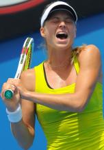 Maria Kirilenko reacts in dismay at the 2010 Australian Open.JPG