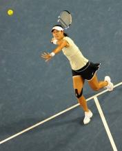 Li Na swinging volley during the Australian Open 2011.JPG