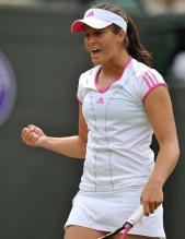 Laura Robson fist pump celebration during 2011 Wimbledon.JPG