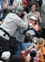 Ana Ivanovic embraces her supporters after winning the 2008 French Open.jpg