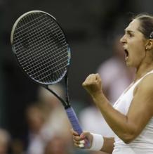 Tamira Paszek is pumped at 2012 Wimbledon.JPG