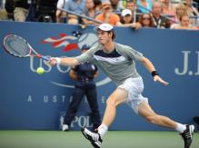 Andy Murray goes for a forehand slice defensive shot.jpg